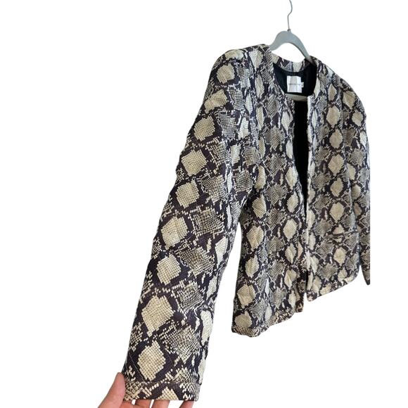 Rebecca Minkoff Shay Jacket Snake Size Small Print Quilted Crew Neck EUC - Picture 4 of 8